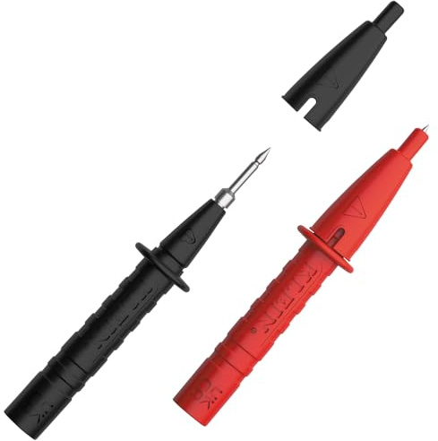 Klein Tools 13737 Replacement Lead Heads for Meter Accessory Kit Cat. No. 69483, Universal Test Lead Tips with Removable Cap, Banana Type Connector for Multimeter and Clamp Meter Testing