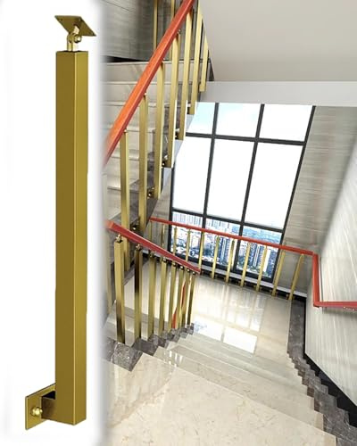 Gold Stair Spindles Side Mount 20pcs Stair Bannister Handrail Support Kit Durable Stair Rail Bracket for Staircase Balusters Fixing to Newel Post