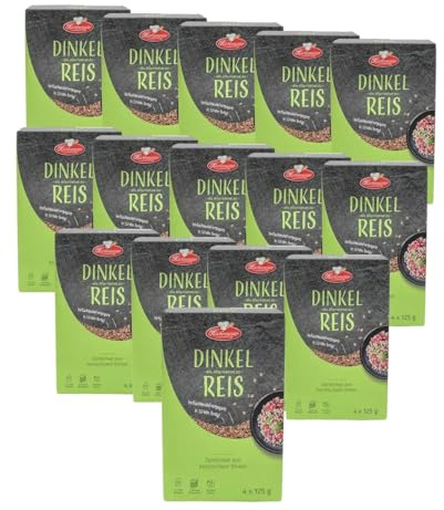 Bielmeier Küchenmeister Dinkelreis 15×500 g – vorgegart & ballaststoffreich – 7,5 kg gesunder Dinkelreis als Beilage, für Bowls, Salate, Pfannengerichte & kreative Alltagsrezepte