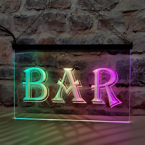 Zysfadc Bar Letrero De Neón para Decoración De Pared, Luces De Neón LED USB RGB Regulables Mediante Aplicación para Bares Y Fiestas,60x40cm