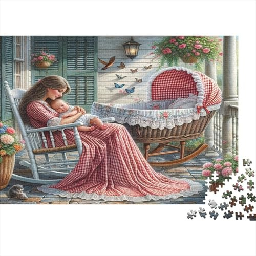 Mother on Rocking Chair Jigsaw Puzzle for Adults 1000 Piece Jigsaw Puzzle Baby Cradle Relax 52x38cm/1000pcs