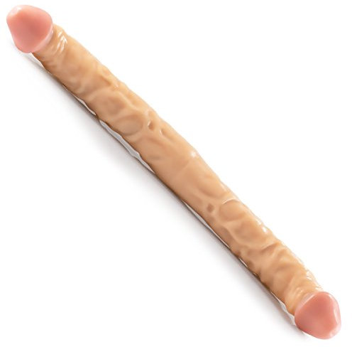Consolador doble con 2 extremos, 41 cm, realista y flexible, venas naturales de material suave para mujeres, hombres y parejas
