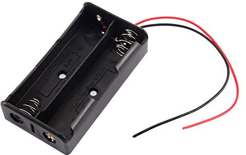 Zerone 3.7V 18650 Battery Holder, 2 Lots Rechargeable Battery Holder Plastic Case Storage Box with Wire Leads