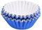 Miss Bakery's House® Mini-Muffinförmchen Folie - Ø 32 mm x 20 mm - Blau - 120 Stück - Papierbackform für kleine Muffins und Cupcakes - Metallic-Look