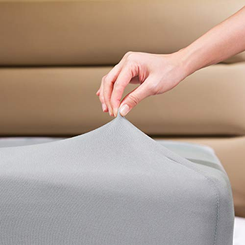 Cosmoplus Spannbettlaken für King-Size-Betten (kein Bettlaken oder Kissenbezüge), 4-Wege-Stretch-Mikro-Knit, für Standard-Matratzen und Luftbett-Matratzen von 20.3 cm bis 35.6 cm, Hellgrau