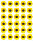 Cupcake-Topper, essbares Oblatenpapier, Sonnenblumen, Gelb, 30 Stück
