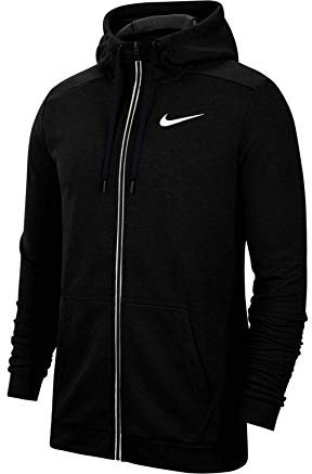 Nike Herren Hoodie mit Durchgehendem Reißverschluss Dry Fleece, Black/White, M, CJ4317-010