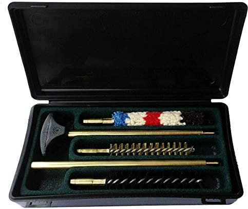 Generico Kit Pulizia Pistola Calibro 9 38 357 Completo: Impugnatura Componibile, Due Aste In Ottone, Spazzola Di Lana Setole, Spazzola In Ottone
