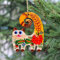 Ukrainischer Handbemalter Christbaumschmuck Katze aus Holz 8.5 х 7 х 0.5 cm Ukrainische Petrykiwka Malerei Bauernmalerei Rustikaler Weihnachtsschmuck Tiere Baumanhänger