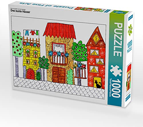 CALVENDO Puzzle DREI Bunte Häuser | 1000 Teile Lege-Größe 64 x 48 cm Foto-Puzzle für glückliche Stunden