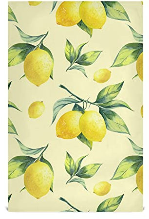 Xigua - Set di 4 strofinacci da cucina con limone fresco, resistenti e super assorbenti, motivo elegante, 71 x 45 cm