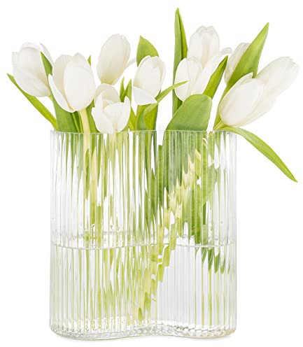 MOLIMAO Vase en Verre avec Empreinte de Pied (Transparent)