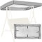 EEUK Hollywoodschaukel Dachbezug Universal 3 Sitzer 2 Sitzer, Sonnendach Dach Ersatzdach Gartenschaukel Universal Dach für Hollywoodschaukel Wasserdicht, UV-Schutz (Size:142x120x18cm,Color:Grau)