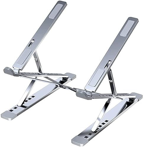 ZEPTRON Faltbarer tragbarer Laptopständer aus Aluminium | Schreibtischständer mit 6 Höhenverstellungen | Kompatibel für 11 Zoll 13,3 Zoll 14 Zoll 15 Zoll Laptop-Notebooks