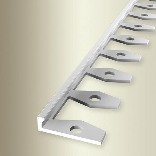 PROVISTON | Abschlussprofil | Breite: 21 mm | Höhe: 3 mm | Länge: 2500 mm | Aluminium Natur | Biegbares Profil | Offen Gestanzt