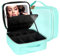 MOMIRA Reise-Make-up-Tasche Kosmetiktasche mit beleuchtetem Spiegel, Einstellbarer Helligkeit in 3 Farbszenarien, wasserdichte Makeup-Trainingsbox, Geschenk für Frauen - Aqua Blau