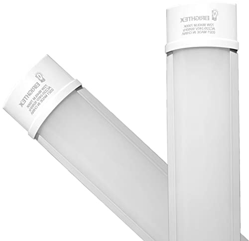 Brightex, (Pack of 2 72W 6Ft 7200 Lumen LED Batten Tube Lights Twins Non Flickering 180cm 1800mm Lineare Fitting Garage Office celing mounting Fluorescent Slimline Strip Lights (Cool White 6500k)