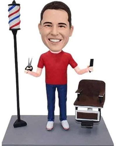 mydedor Benutzerdefinierte Wackelköpfe Figur Puppe, Friseurladen Benutzerdefinierte Wackelkopf, Wackelkopf Figuren Handgemachte personalisierte Skulptur Geschenk für Mann