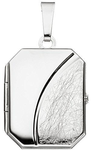 Anhänger zum Öffnen Medaillon Amulett 925 Silber eckig teileismatt Unisex