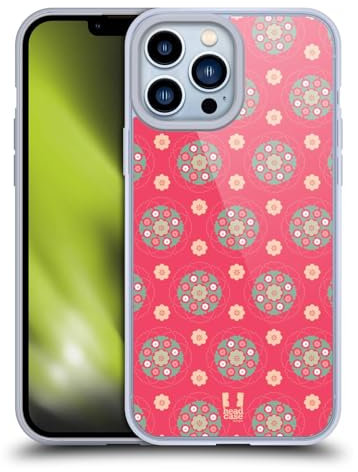 Head Case Designs Fiore Bohemien Rosa Pattern Bohemien Custodia in Gel [Protezione di Grado Militare] Compatibile con Apple iPhone 13 PRO Max E Compatibile con MagSafe