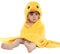 Doladola Baby Decke Babys Tier Design，Flanell Kinder Decke Kapuzenhandtuch für Mädchen und Jungen，Baby Kapuze ​Badeponcho Kinder Warm（gelbe Ente）
