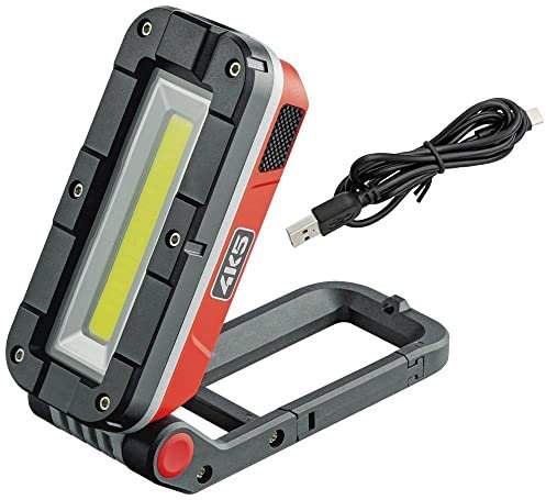 4K5 Tools WL 1000 Work Lamp (LED Construction Spotlight, Luminosity 30-100 lm, Spotlight + Floodlight, Five Light Levels, Work Light, Rechargeable via USB-C)