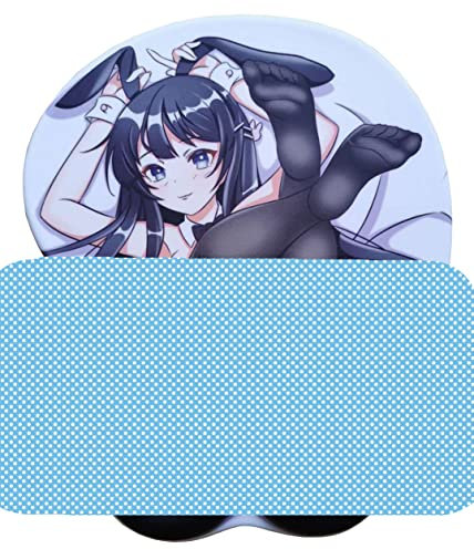 Fonyellpad 3D Mauspad mit Handballenauflage, Ergonomisches Weiches Silikongel Gaming Mousepad, Anime Mausmatte für PC Laptops