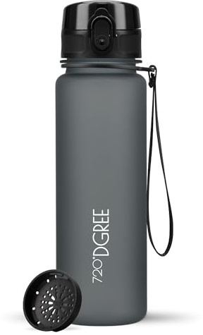720°DGREE Gourde, Bouteille d’Eau “uberBottle“ +Tamis-Fruits – 350ml, 500ml, 650ml, 1l, 1,5l, 2l - Sans BPA, Étanche, Anti-Fuite, Réutilisable, Légère - Idéal pour École, Sport, Fitness, Gym, Travail