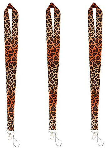 NAMOARLY 3stücke Leopard Print Handy Lanyard Verstellbarer Halsgurt Mit Stylischem Tiermuster Flexibler Schlüsselband Ausweishalter Für Telefon Kamera Und Karten Bequem Und Modisch