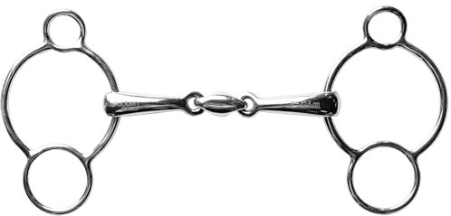 Stübben Gebiss 2280 3-Ring-Trense doppelt gebrochen - 14,5 cm - 16 mm - Edelstahl