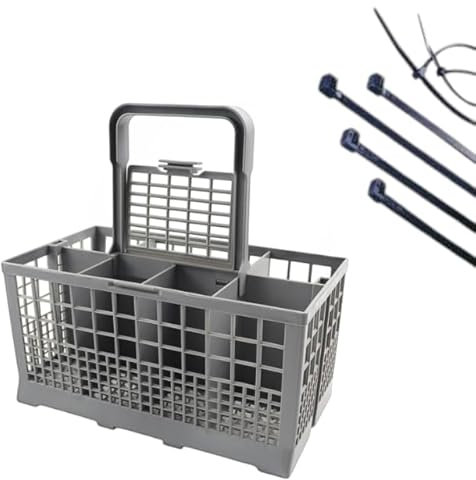 eVendis Panier à Couverts Universel avec 6 attaches pour Lave-Vaisselle Bac 240 x 135 x 122 mm égouttoir lave vaisselle pour range ou porte couvert gros électroménager compatible Whirlpool Hotpoint