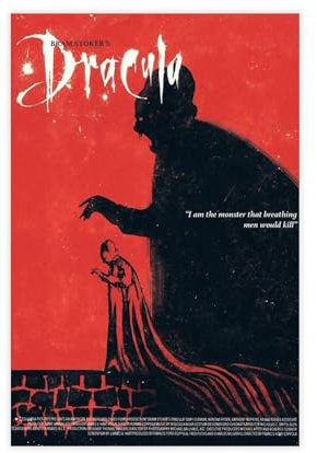AAVEDA Filmposter Bram Stoker's Dracula auf Leinwand, Schlafzimmer-Dekor, Sportlandschaft, Büro, Raumdekoration, Geschenk, ungerahmt, 40 x 60 cm