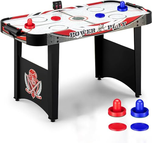 Air Hockey Table for Kids Powered Electric Hockey Game Table Indoor（Powerful 12V Motor）Digital Scoreboard Hockey Game Set with 2 Pucks, 2 Pushers