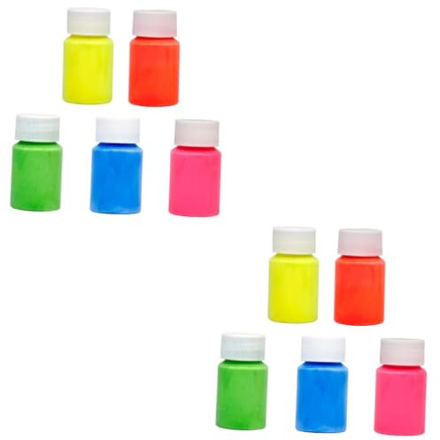 Operitacx 10 STK Fluoreszierende Farbe leuchten im dunklen Pigment im Dunkeln leuchten Zeichenpigment Leuchtend Glasur