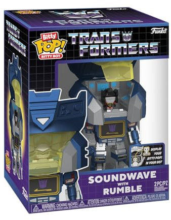 Funko Bitty Bots: Transformers - Soundwave mit Rumble! Bitty POP! - 0,9 Zoll (2,2 cm) - Transformers Classic - 0,9 Zoll & 4,85 Zoll - Sammlerstück - Geschenkidee - Auslage