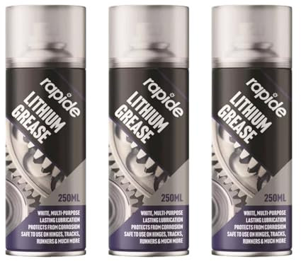 SDMAX Multi-Purpose Lithium Grease Spray, Aerosol Spray, Protects & Lubricates For Hinges, Runners, Tracks, Reduces Friction and Wear, Easy to Use, 250 ml (3 Pcs)