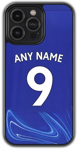 mypetsdirect.co.uk iPhone 12 Personalised Chelsea Football Phone Case - Custom Name Number Blues Cover Compatible for iPhone + Galaxy - Customised Gift for Boys and Girls, 2024-2025 Kit