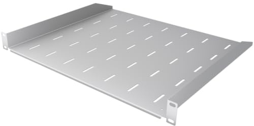 Stalflex 19 Zoll Fachboden 1HE - Server Rack für Netzwerkschrank und Serverschrank - Traglast 25 kg - Befestigung Hinten - Variable Tiefe - 19 Zoll Rack Zubehör