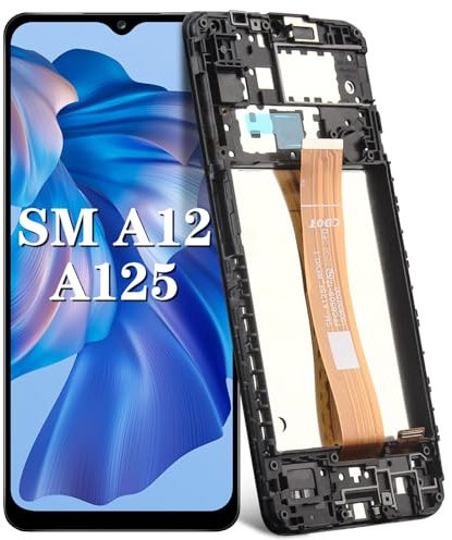 Pantalla LCD de 6,5 pulgadas + marco de pantalla LCD para Samsung Galaxy A12 SM-A125F/DSN, SM-A125F/DS, SM-A125F, SM-A125M, SM-A125U, SM-A125U1, SM-A125N, SM-A125W pantalla completa LCD táctil montaje
