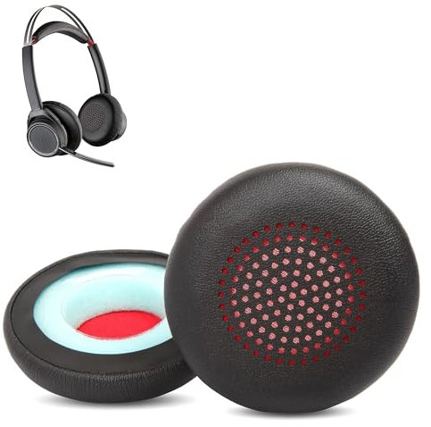 HAIZEEN Earpads Compatible with Poly Voyager Focus UC/Voyager Focus 2 UC USB-A Headsets Ear pads Replacement Cushion (Protein Leather/Memory Foam)