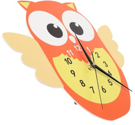 ABOOFAN Cartoon Wanduhr Eulenform, 1 Stück Kunststoff, Stumm
