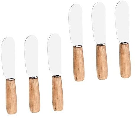 Amosfun 6st Sahnespatel Butterschaber Dessert-käsestreuer Zuckerguss Streuer Gerader Zuckergussspatel Backspatel Langostinos Butterschneider Entdärmen Spreizer Käseschaber Ananas Holzgriff