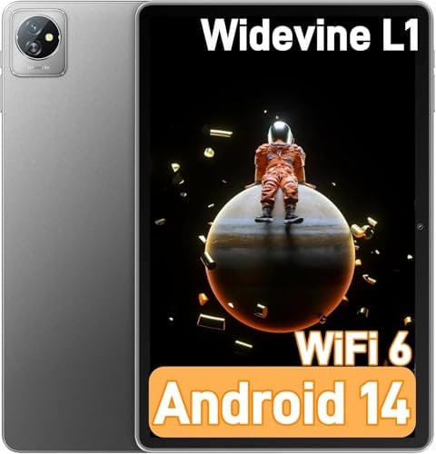Blackview Android 14 Tablet 10 Zoll, 12 GB RAM 64GB Speicher 1TB TF WiFi 6 PC Tablet HD+ Display, Quad-Core, 6580mAh Akku,Dual Kamera, 3.5mm Klinke/GMS/Widevine L1