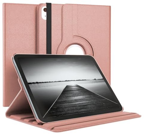 World biz World biz Étui rotatif pour iPad Air 11 (2024) M2, iPad Air 6e/5e/4e génération (2024/2022/2020), avec support rotatif à 360°, veille/réveil automatique (or rose)