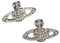 Ohrstecker Silber Mode Kristall Planet Anhänger Hängende Ohrringe for Frauen Marke Design Strass Stern Ohrstecker Schmuck Geschenk Ohrstecker Silber(Silver)
