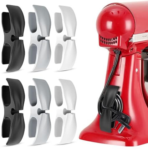 Singphere Kabel Organizer für Geräte, 6 Stück Kabelaufwickler Selbstklebend Kabelclips Kabelhalter Kabelwickler Kabelführung Kabelverkürzer Kabelaufwicklung für Küchengeräte Mixer Reiskocher Air Fryer