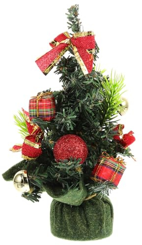 Gatuida Albero Di Natale Da Tavolo Piccolo in Albero Di Natale Rustico in Pvc Centrotavola Natalizio in Stile Fattoria Decorazione Da Tavola