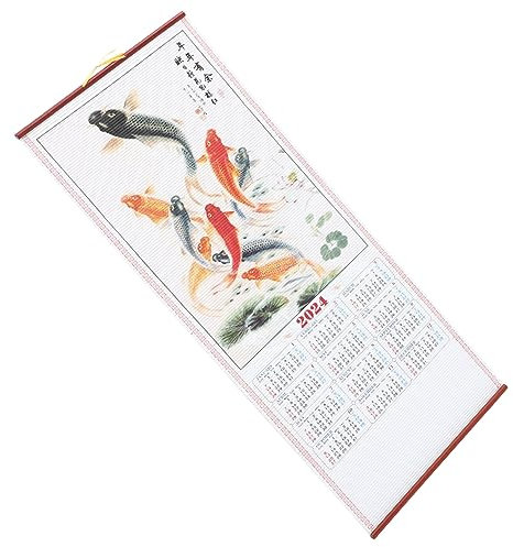 JEWEDECO 1stück Chinesischer Wandkalender Drachen-jahreskalender Im Scroll-design Dekorative Wandgestaltung Für Wohn Und Büroräume Traditioneller Neujahrskalender Feng Shui