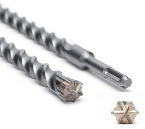 SDS Plus Drill Bit 18 mm x 210 mm with 6 Carbide Cutting Edges, Concrete Drill Ideal for Drilling in Stone, Natural Stone, Concrete, Brick Masonry Concrete Drill Bit