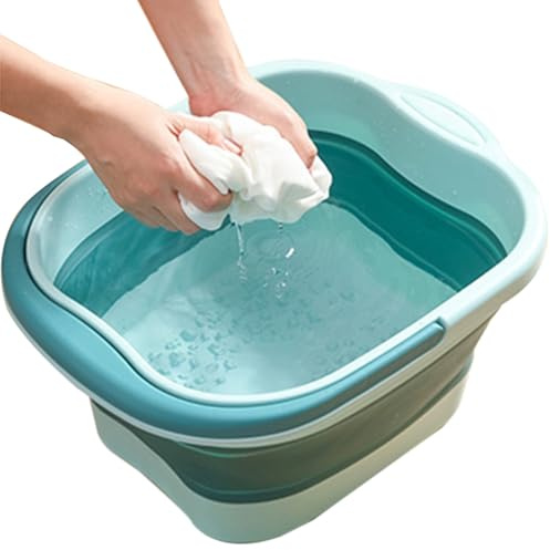 CollapsibleFoot Bath Soak, Foot Spa Bath with MassagerAcupoint, Stress Relief Tub FootSpa, Foldable Pedicure Bowl with Handle, Footbath Bucket, FootSoak Bowl, Mop Cleaning Bucket for Home